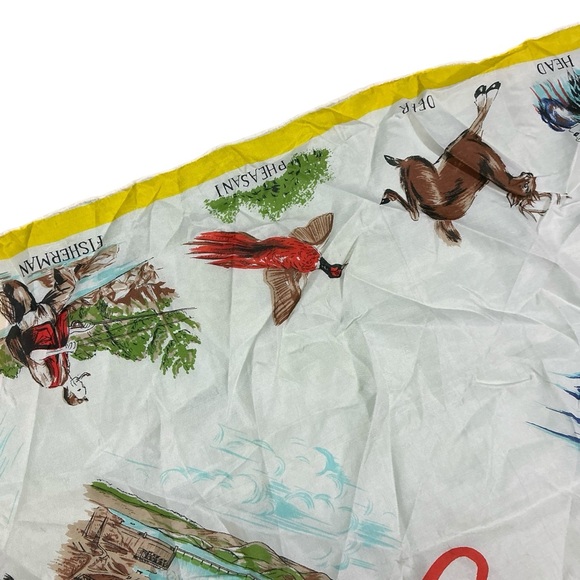 Vintage 1950s/60s Grand Coulee Dam Washington souvenir scarf. Japan 28x28 - Picture 7 of 7